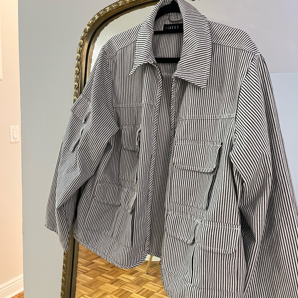 Lioness Black and White Striped Utility Jacket - Picture 2 of 3